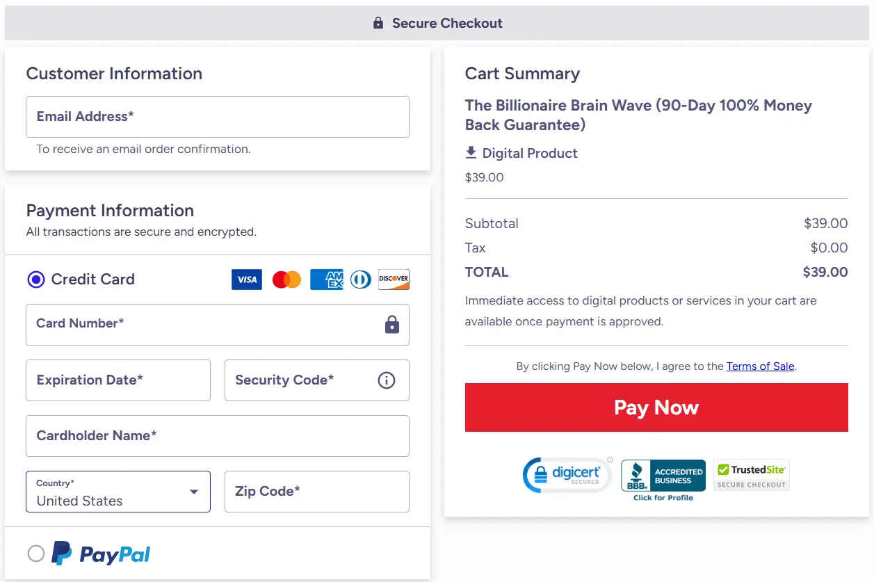 billionaire-brain-wave-checkout-page